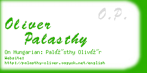 oliver palasthy business card